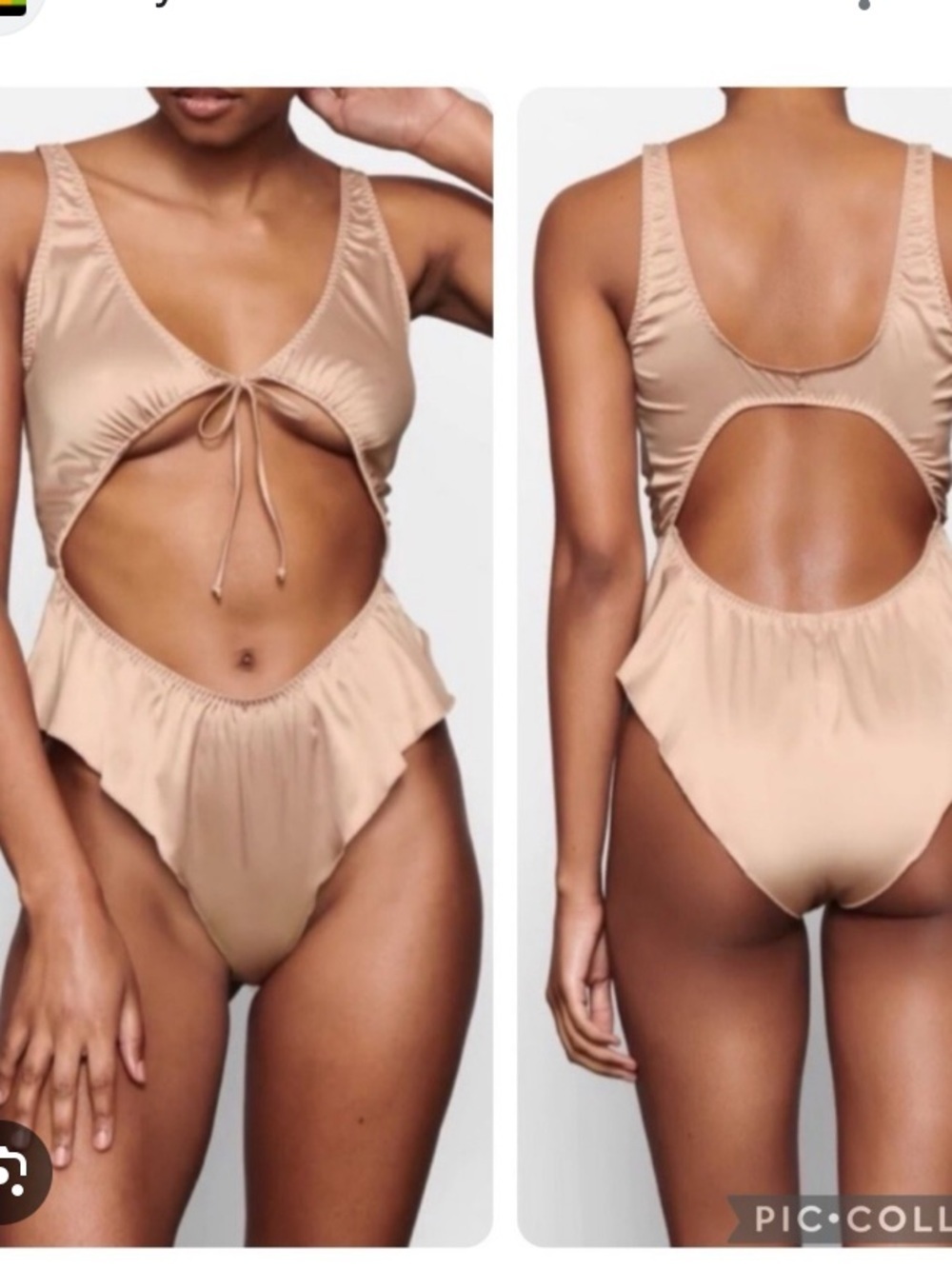 Skims NWT Pink Satin Bow Tie Front One Piece Sexy Cut Out Bodysuit Size 3X